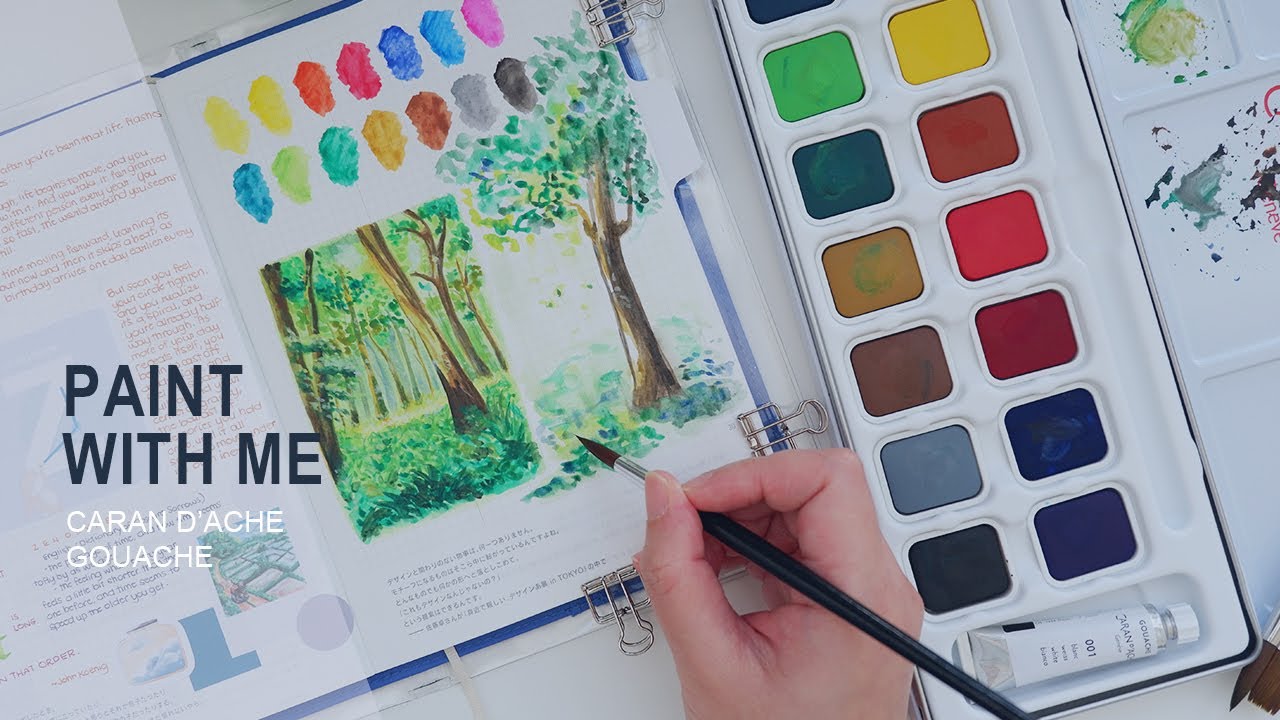Caran d'Ache Gouache | Swatch and Illustration | Landscape Painting