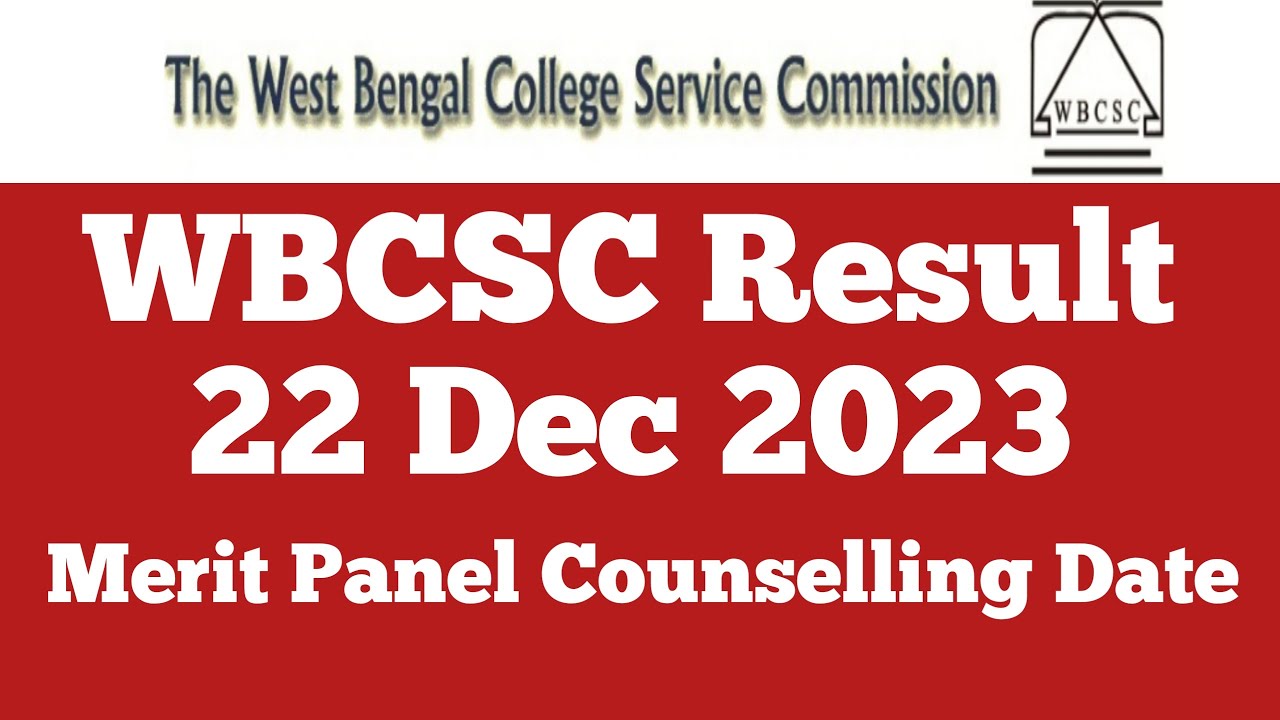 wbcsc results New update | west bengal college service commission