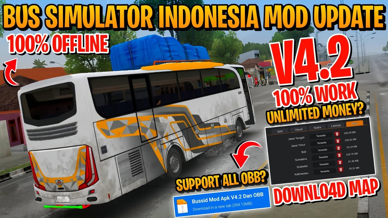 DOWNLOAD Bus Simulator Indonesia Mod Apk Unlimited Money Terbaru v4.2 New Update 2024🔥💯