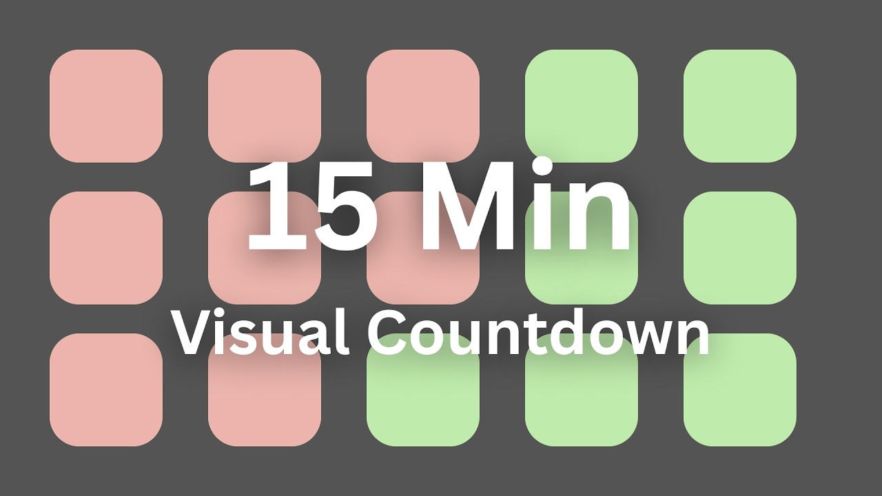 15 Minute Visual Timer ⏱️ | Silent Countdown | Dark Mode (Eye-Friendly)