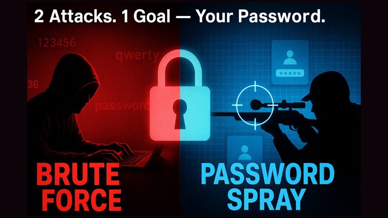Brute Force vs. Password Spray &ndash; Explained with Door Analogy 🔐. 