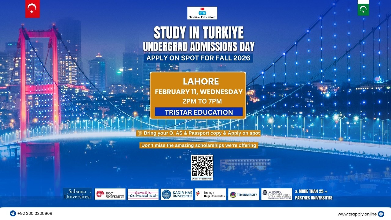 📢 Get ready Lahore for the Study in Turkiye - Undergrad Admissions Day