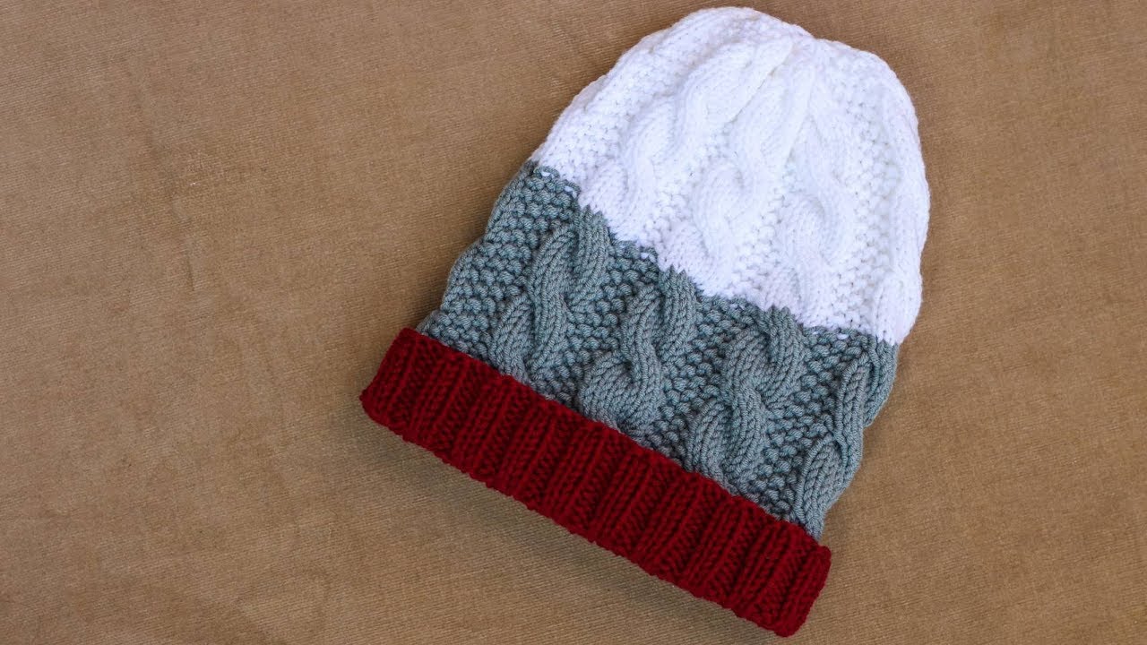 ถักนิตติ้งหมวก | Knit Cable & Seed Stitch Hat | Cable Hat | Natthitah Handmade