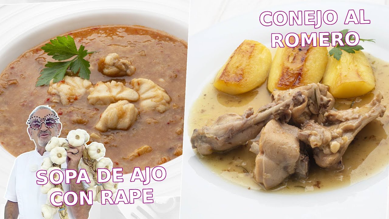 SOPA de AJO con rape - CONEJO al ROMERO // Cocina Abierta de Karlos Arguiñano
