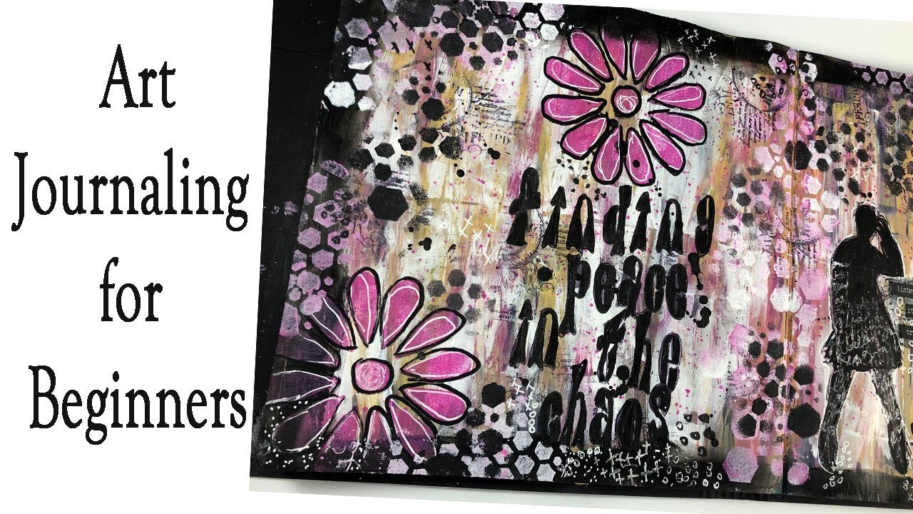 Art Journaling for Beginners  /dylusions dyan reaveley / Black  square creative Journal Tutorial