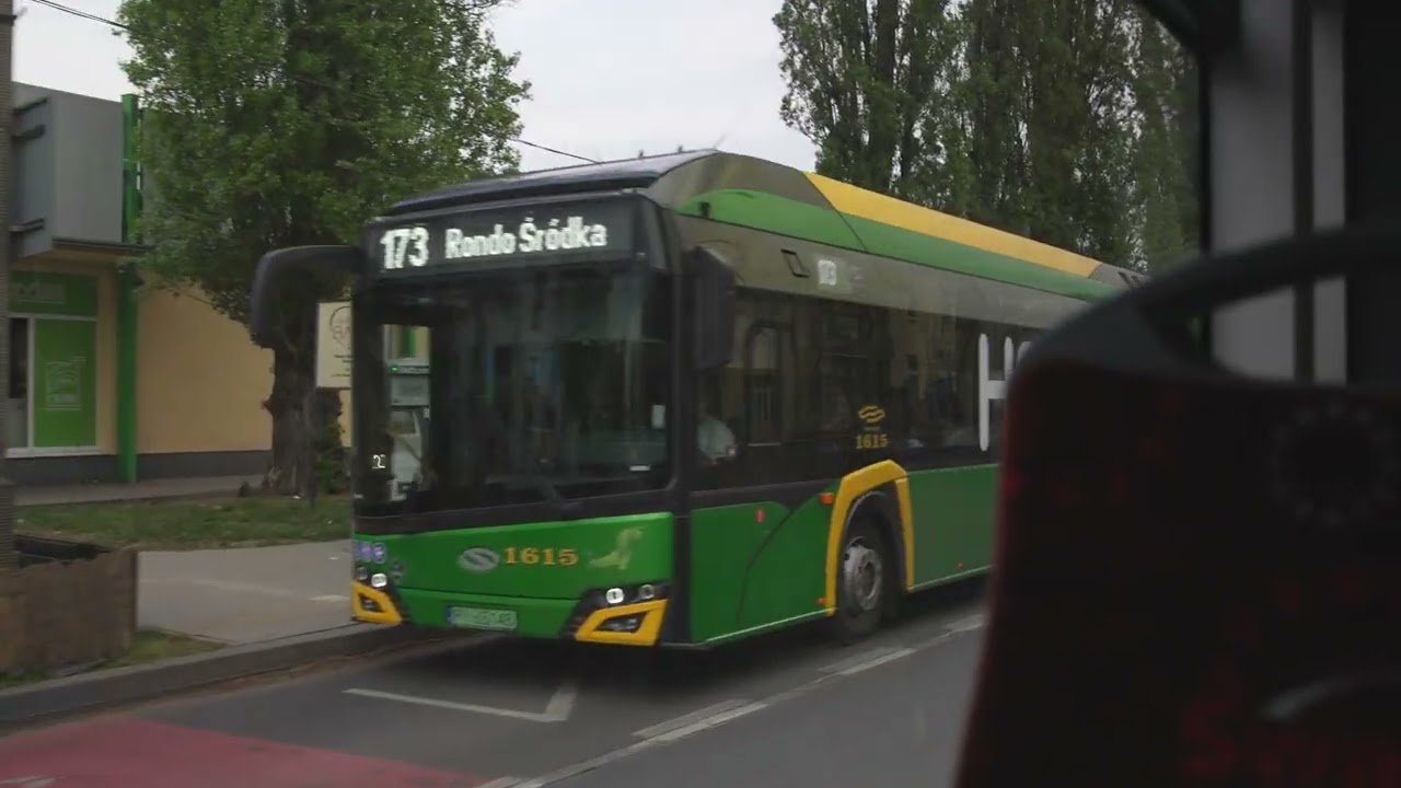 Poland, Poznań, bus 412 ride from Rondo Starołęka to Swarzedz Wezel Przesiadkowy