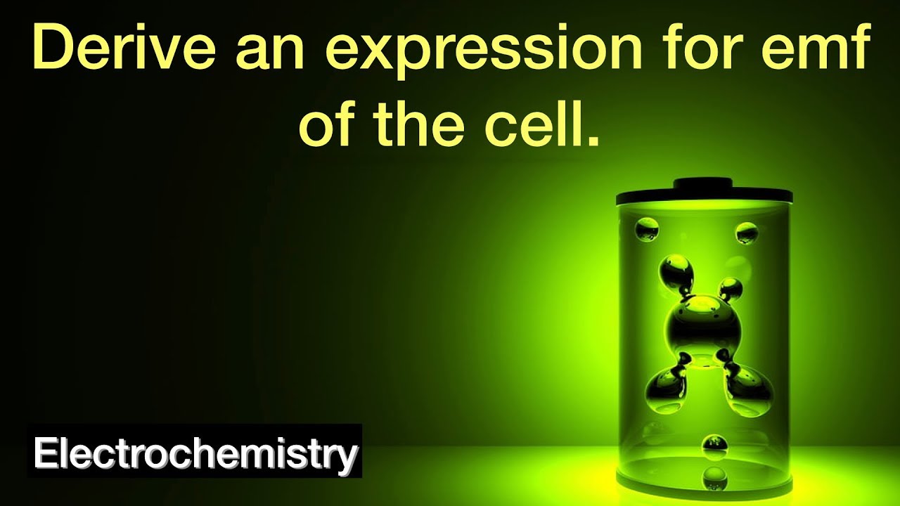 Derive an expression for emf of the cell for, | Electrochemistry | Physical Chemistry