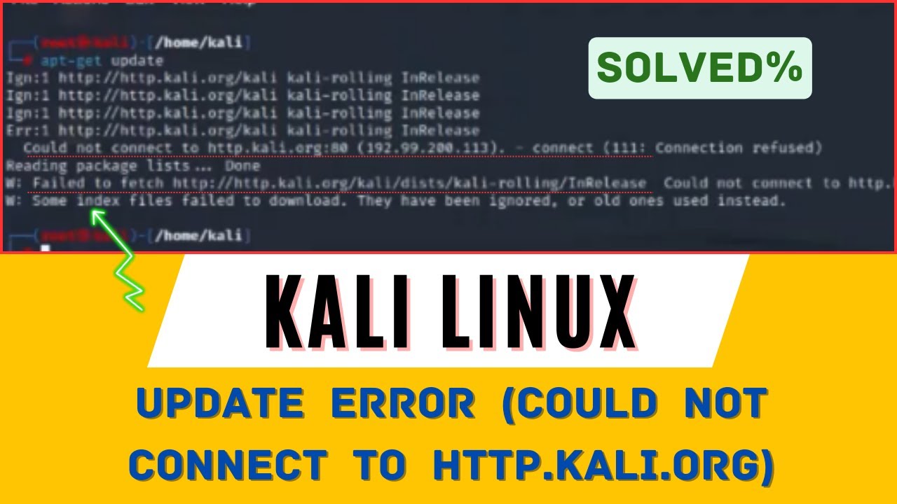 Kali Linux Update error (Could not connect to  