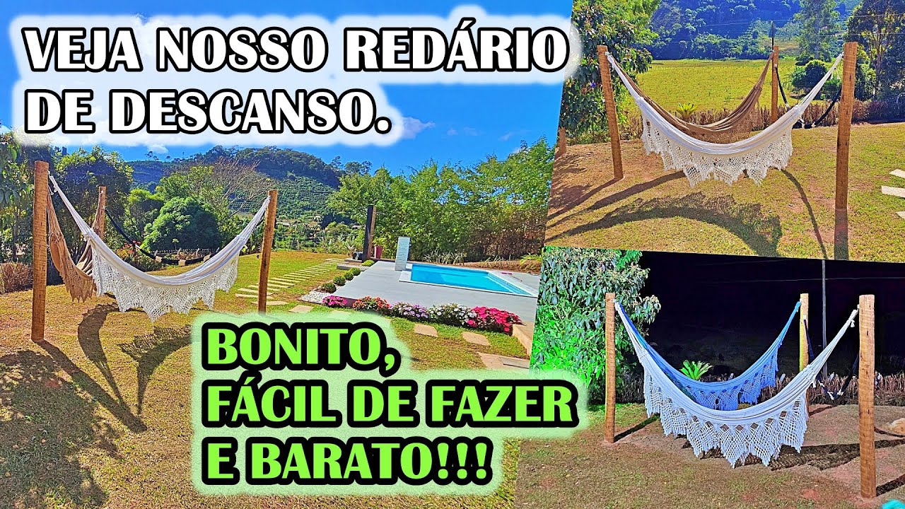 REDARIO EUCALIPTO NO JARDIM. VEJA NOSSO REDÁRIO DE MADEIRA QUE FIZEMOS NA CHÁCÁRA.