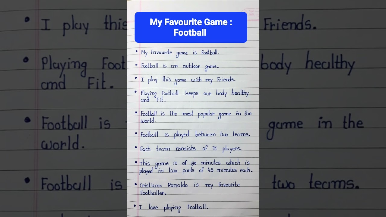 Essay On My Favourite Game Football | My Favourite Game Football #Football #Games #Sports #Viral