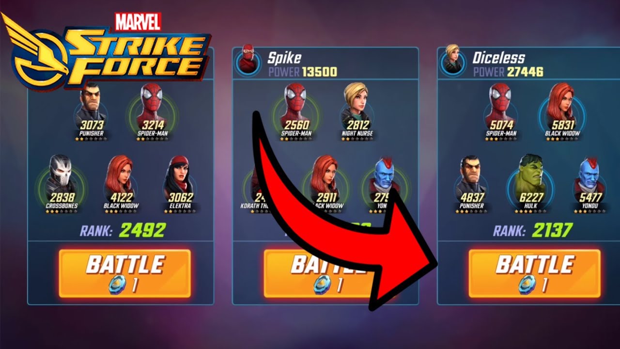 Marvel Strike Force - *NEW* ARENA GAMEPLAY! YONDU, HULK, DAREDEVIL, SPIDER-MAN, BULLSEYE