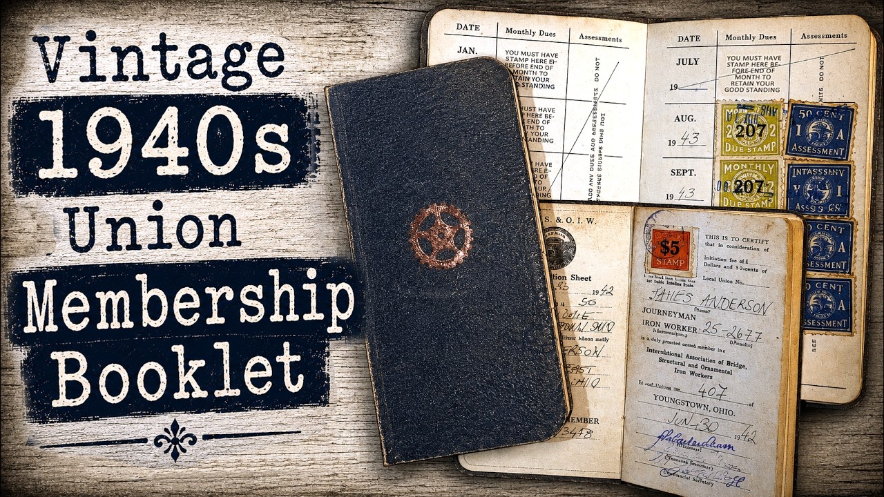 1940s Union Membership Booklet [Digital Kit] Historical Vintage Ephemera DIY