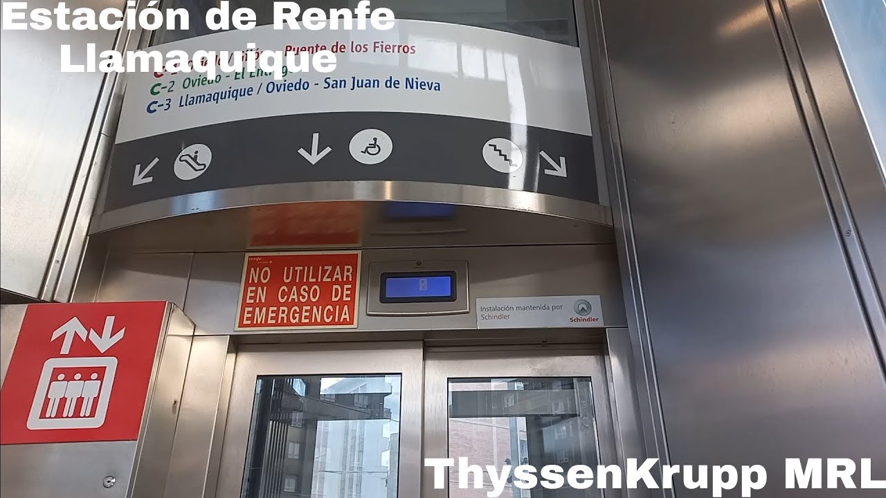 (2ª grabación) Ascensor ThyssenKrupp Synergy 200 MRL en la Estación Llamaquique, Oviedo, España