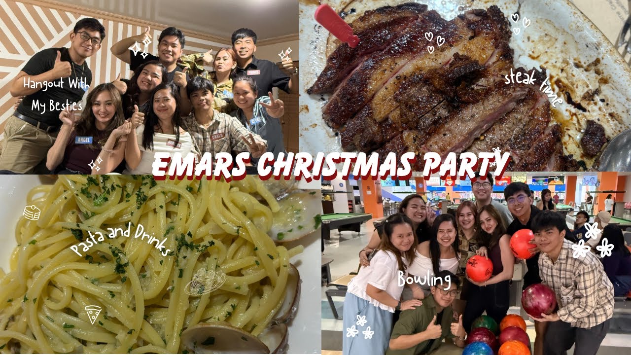 Emars Christmas Party 🎉 | Bowling, Food, & Small gift trend with them.