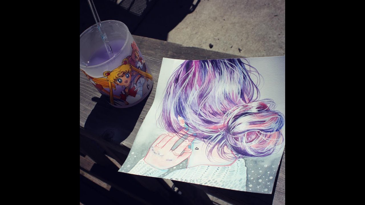 How to paint hair with watercolor tutorial and tips