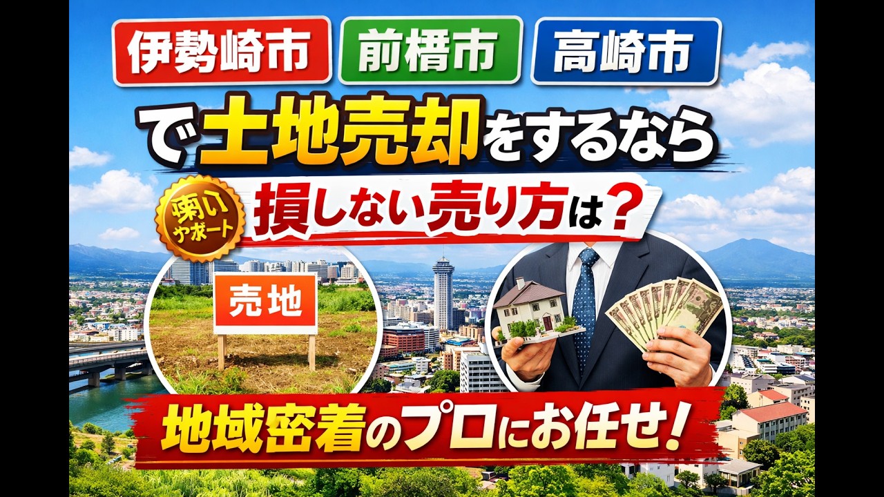 伊勢崎市/前橋市/高崎市で土地売却＆査定【理想＆現実】