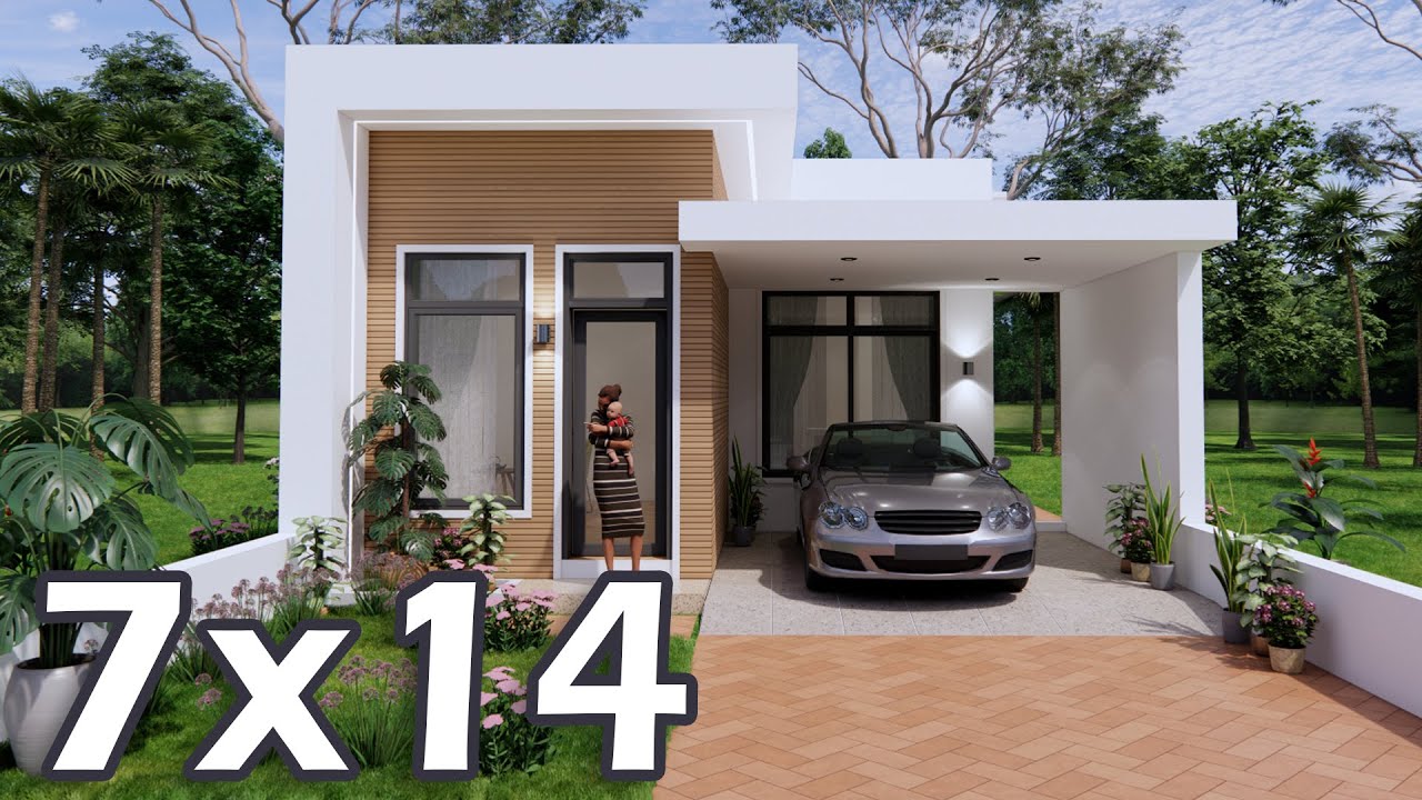 Small House Design 7x14 Meter House Plans 23x46 Feet 3 Bed 1 Bath Full Detailing PDF Plan