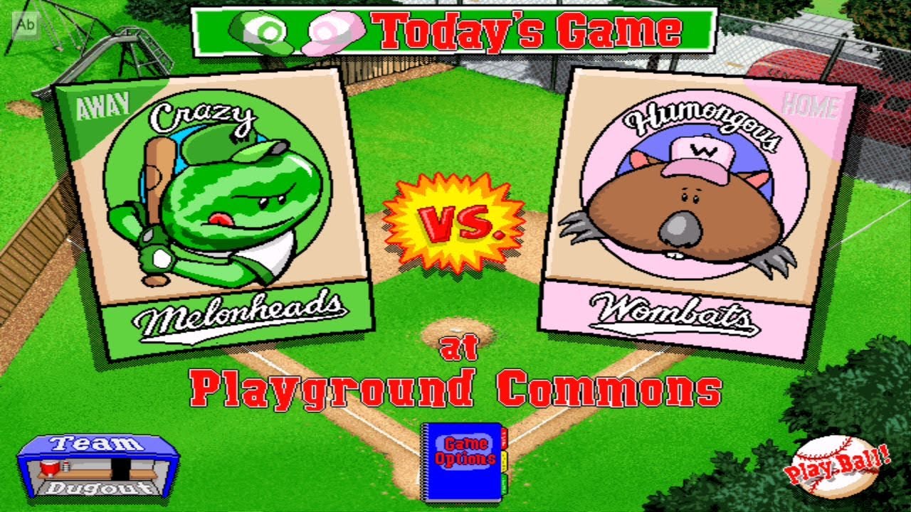 BACKYARD BASEBALL 1997 GAME (SPRING TRAINING) Crazy Melonheads VS Humongous Wombats