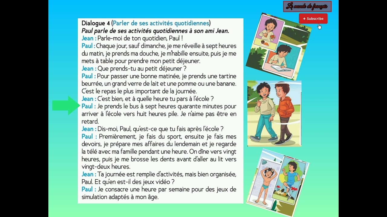 Dialogue 4 : Parler de ses activités quotidiennes/le trésor des mots/CE1 #français #apprendre