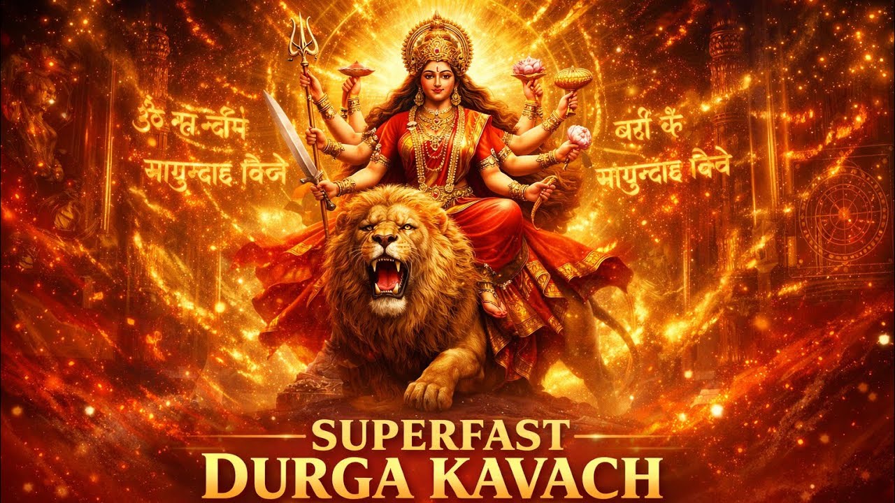 दुर्गा कवच सुपरफास्ट | माँ दुर्गा का चमत्कारी कवच | हर संकट से रक्षा (Hindi Lyrics)