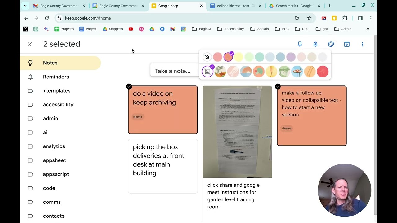 My Lazy Spot - Google Keep - Managing Keep Notes Chaos using Colors, Labels, Archive and Reminders