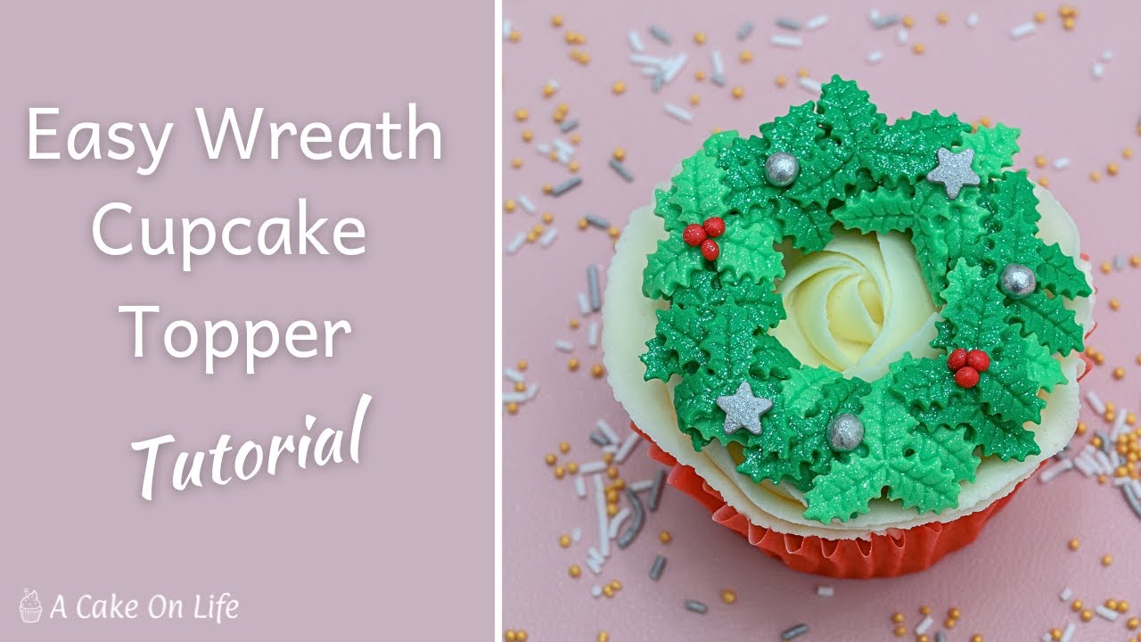 Christmas Wreath Cake Topper Tutorial/ Christmas Cake Decorating Idea With Fondant