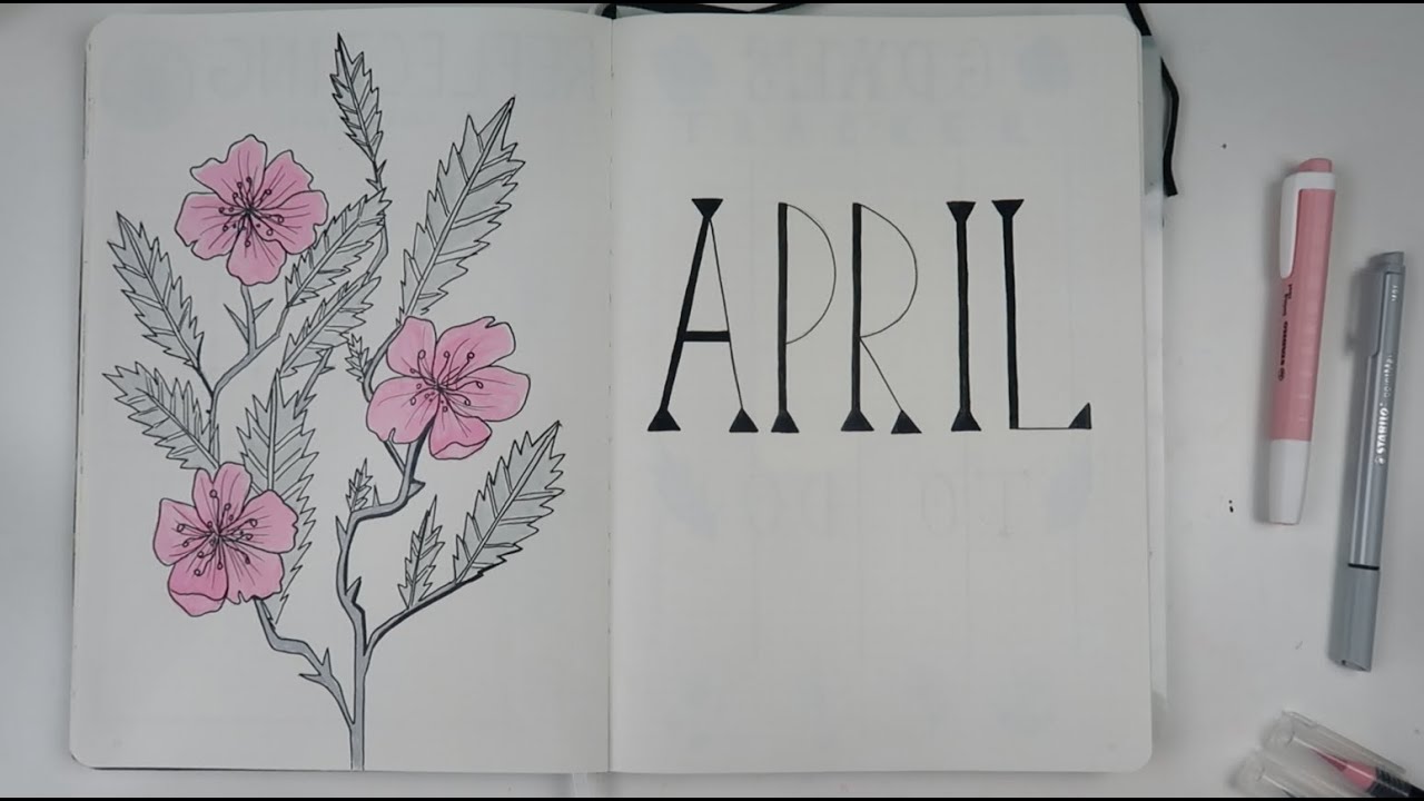 ASMR | April 2020 [Plan With Me!] Relaxing Bullet Journal Design