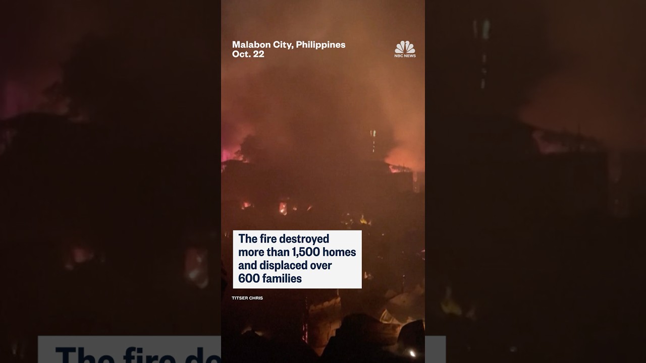 Massive fire engulfs a residential area in Malabon City, Philippines