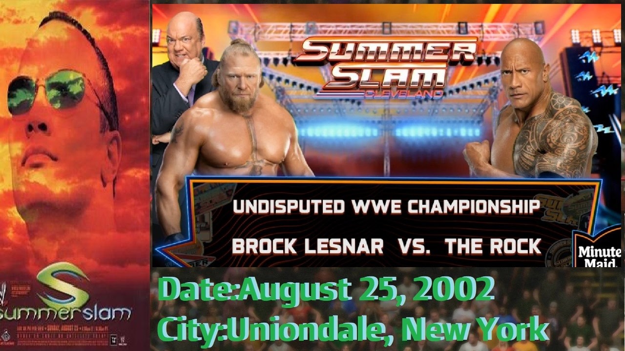 SummerSlam (2002) | Brock Lesnar (with Paul Heyman) vs. The Rock