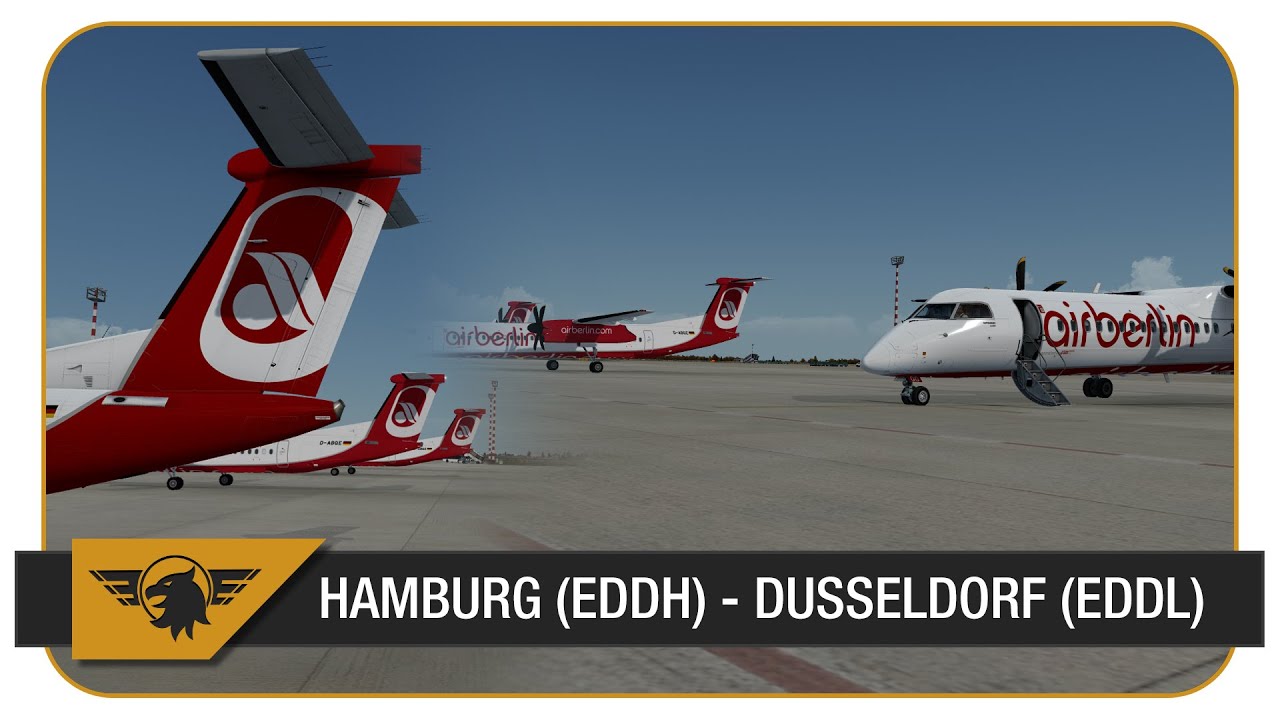 [Prepar3D] | Majestic Q400 | BER377C | Air Berlin | VATSIM | Hamburg (EDDH) - Dusseldorf (EDDL)