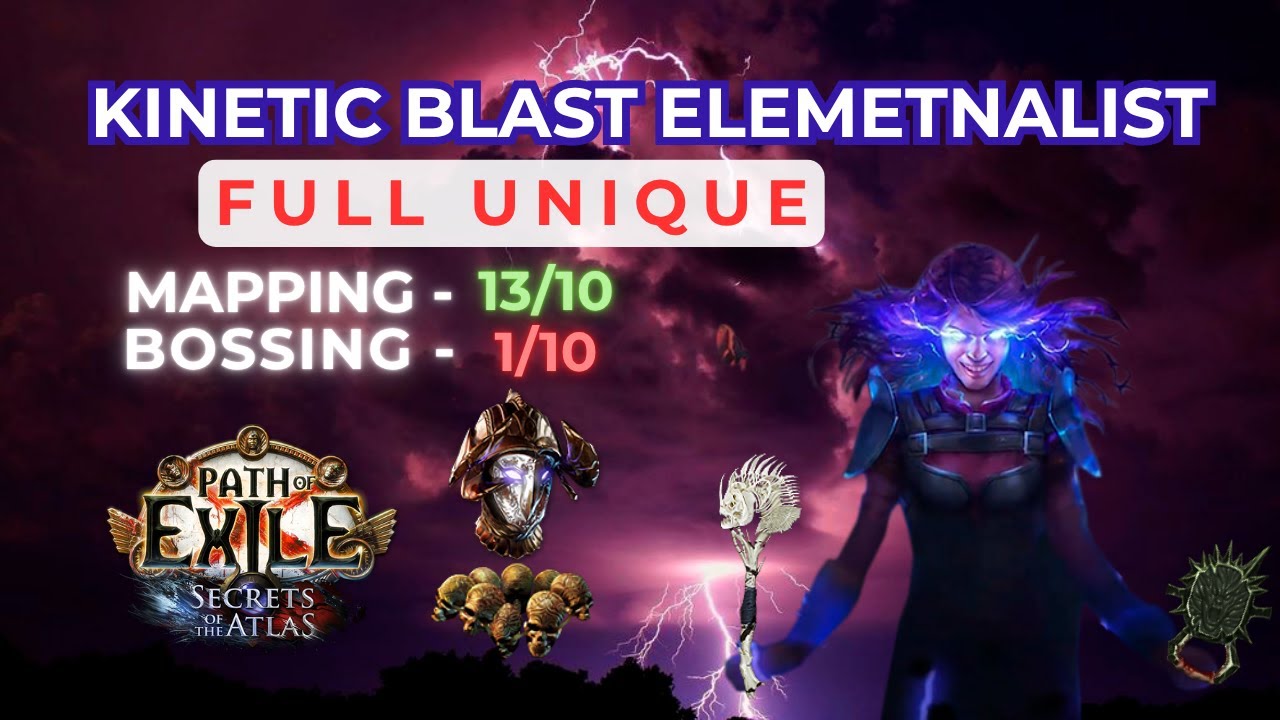 [POE 3.26] ВЫБИЛ МИРРОР НА СТЕКЛОПУШКЕ / KINETIC BLAST ELEMENTALIST /FULL UNIQUE BUILD #pathofexile