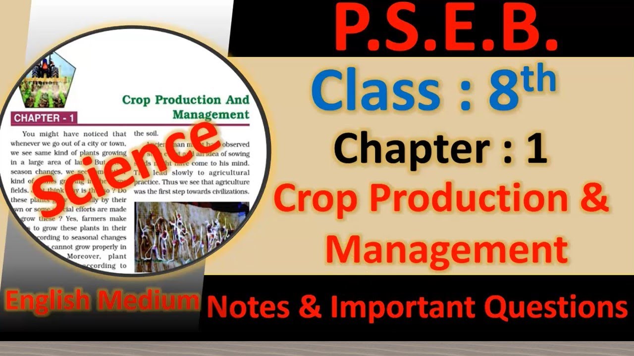 Chapter 1 Crop Production and Management  Revision Notes & Important questions Class 8 Science