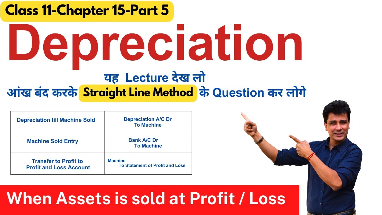 Assets Sold at Profit or Loss| Straight Line Method| Depreciation |Class 11| Accounts | Ch15 -Part 5