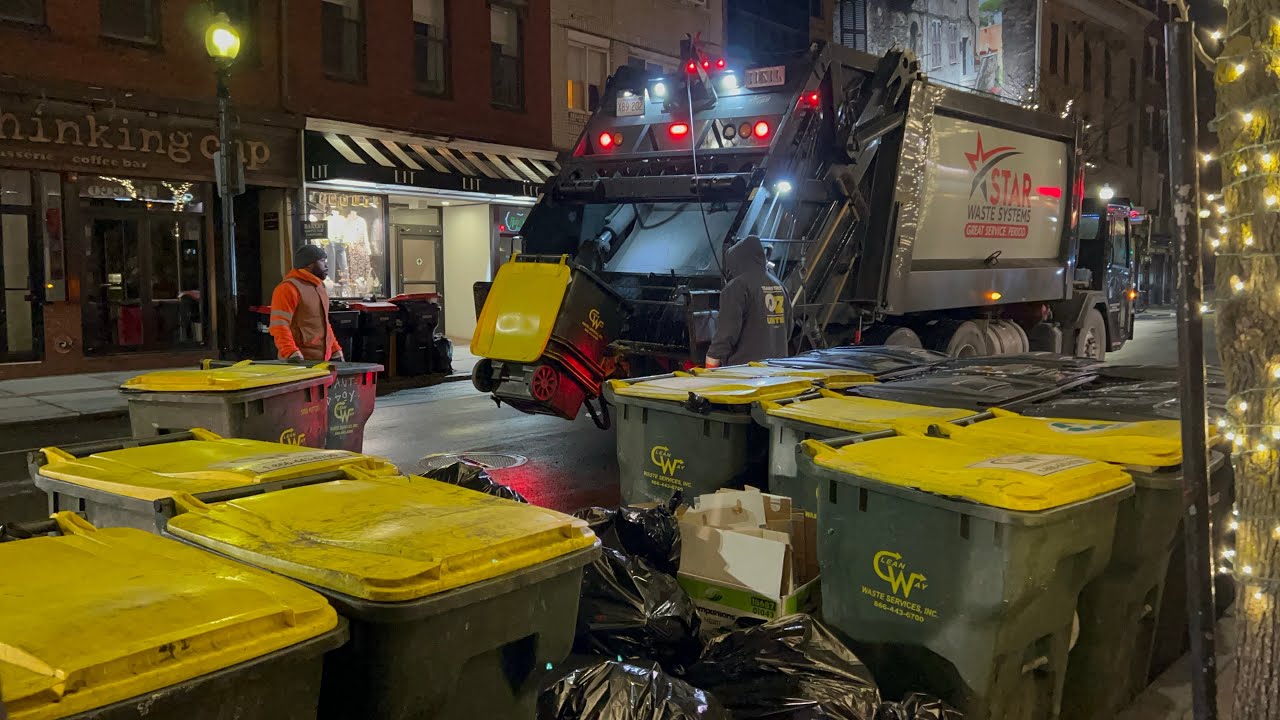 Star Waste Garbage Truck VS A MASSIVE Cart Line
