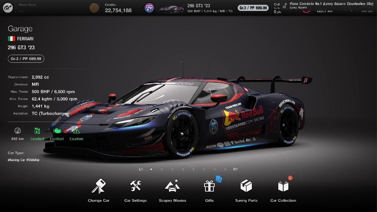 Gran Turismo 7 Ferrari 296 GT3 23 700pp Les Mans money grind 1.66 updated car setup