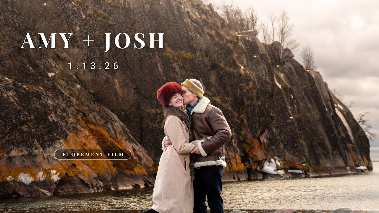 Amy + Josh  //  Intimate Black Beach Elopement in Two Harbors, MN  //  2026
