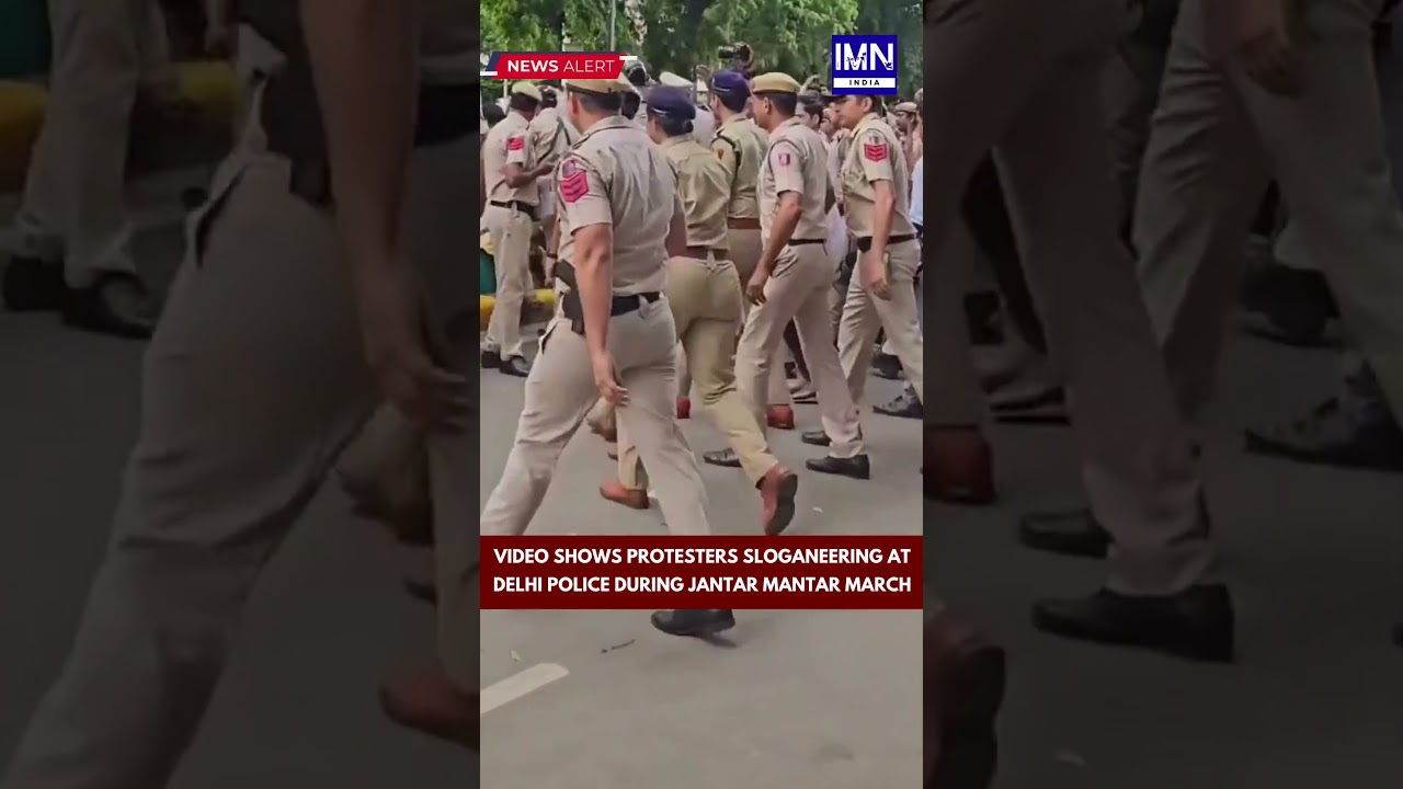 Video Shows Protesters Sloganeering at Delhi Police During Jantar Mantar March #news #trending