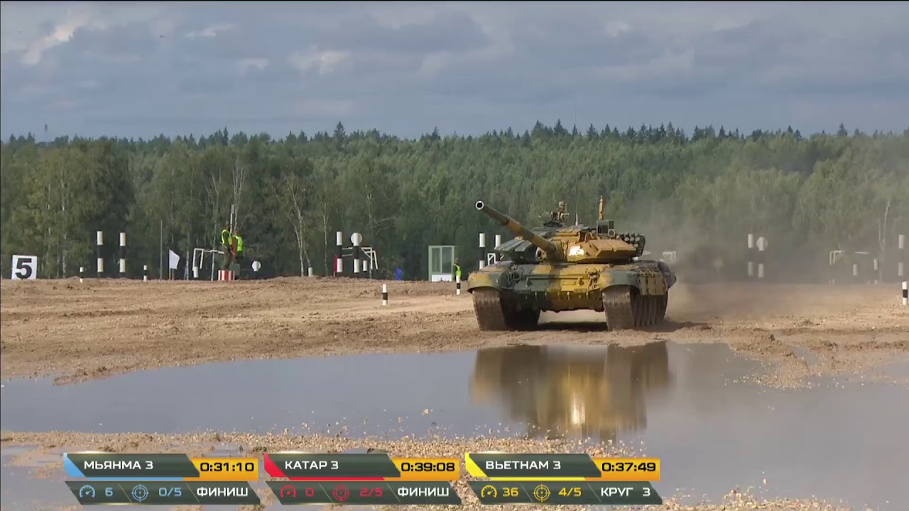 Десятый заезд индивидуальной гонки «Танкового биатлона» АрМИ-2020