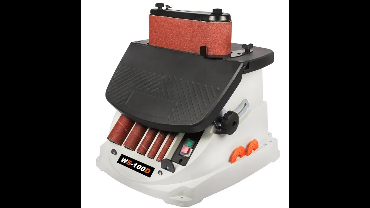 WS-100D Vertical Oscillating Spindle Sander & Belt Sander, 2 IN 1 Combination Woodworking Machine