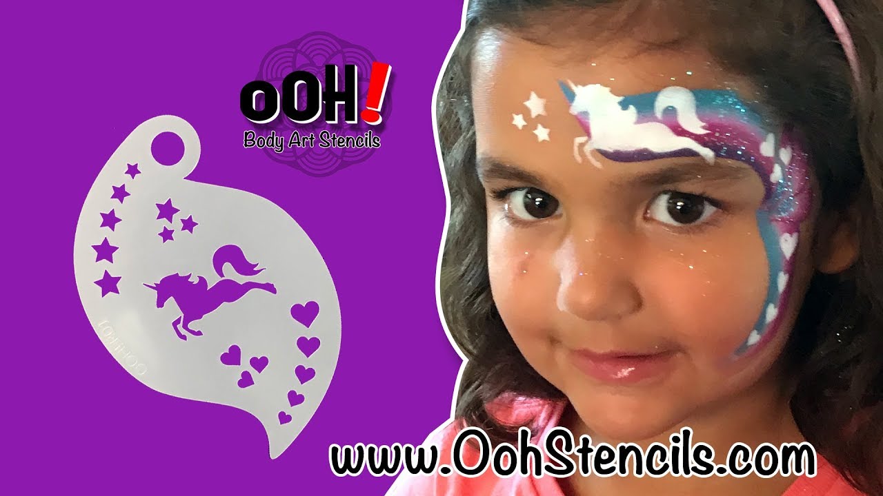 Unicorn Rainbow Face Painting Demo by Ooh! Stencils