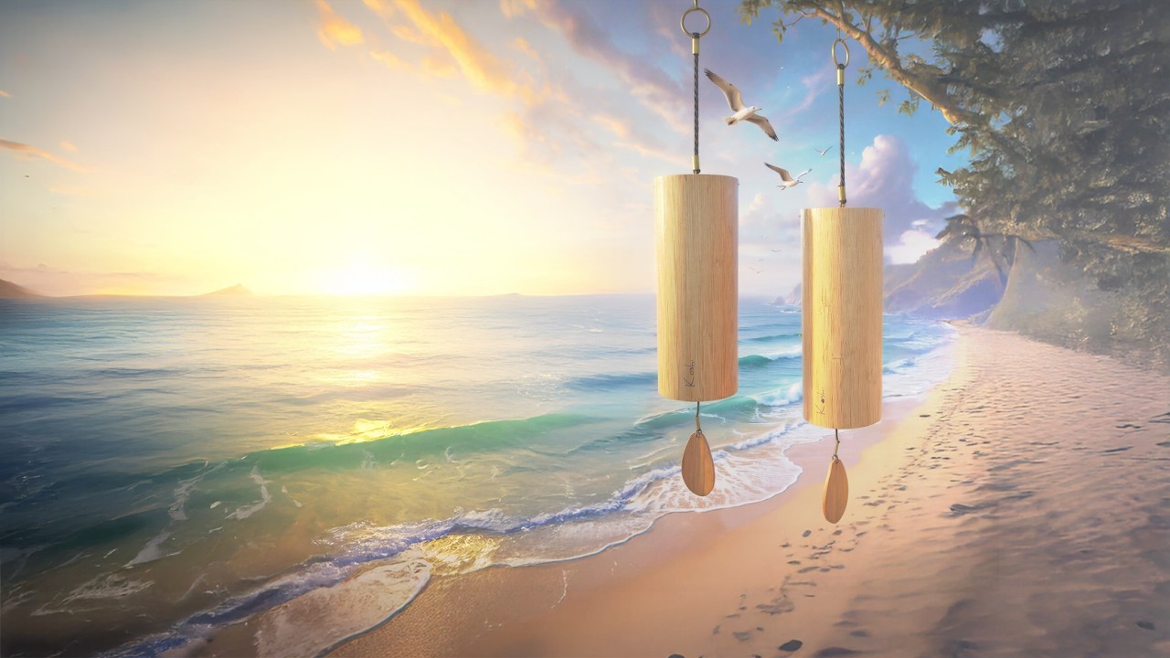 🧘Iner peace🕯️ | Koshi Wind Chimes & Ocean Shore sounds 🌊