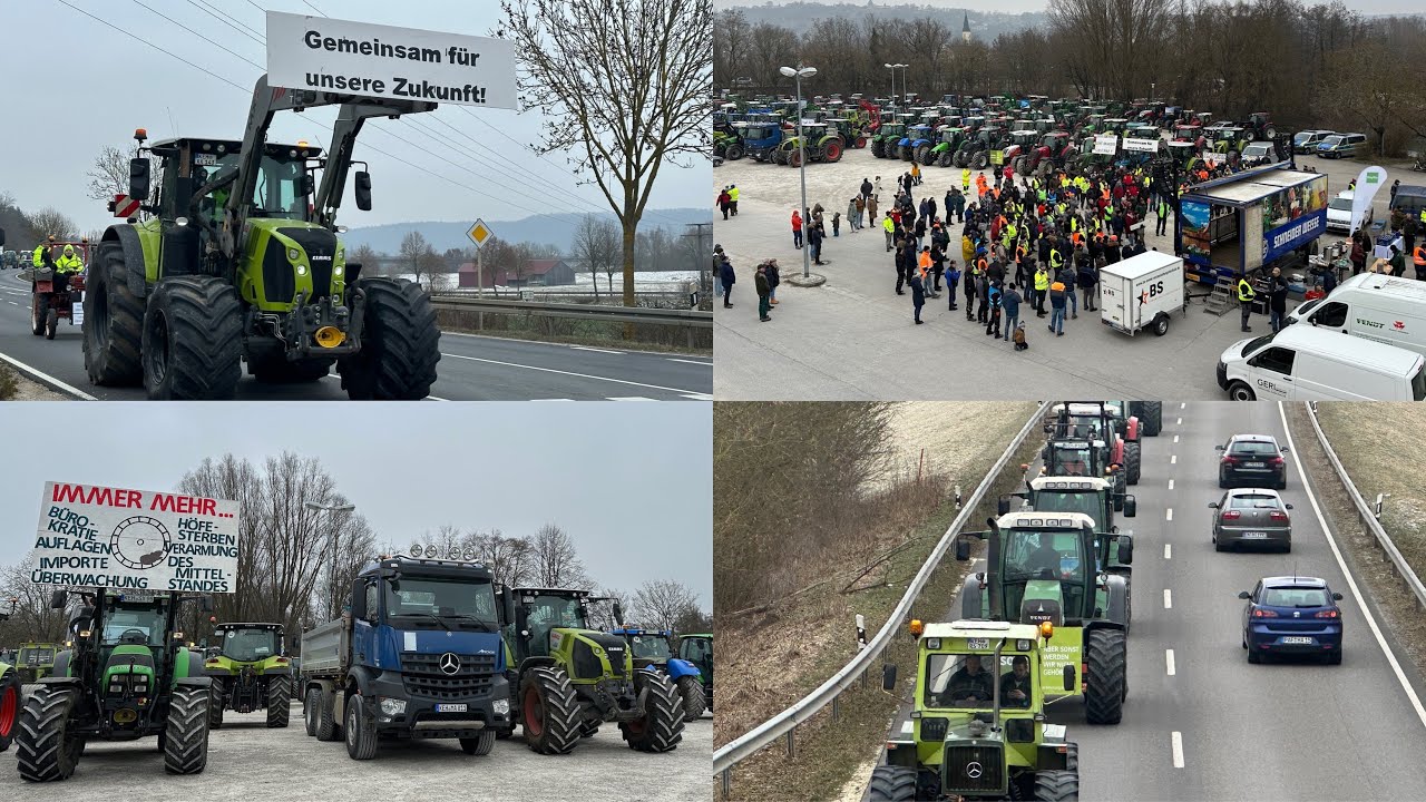 🚨 Bauerndemo 🚓 / Protestaktion Kelheim - B16 - Abensberg // 12.01.2024