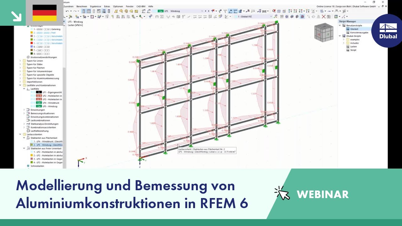 Modellierung und Bemessung von Aluminiumkonstruktionen in RFEM 6