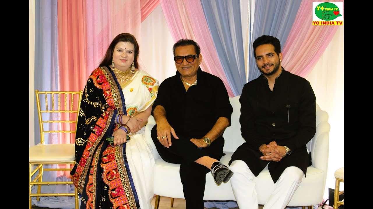 Legendary Singer Abhijeet Bhattacharya with son Jay w/Jasleen Khanuja@YoIndiaTVPrabasi DurgaPuja USA