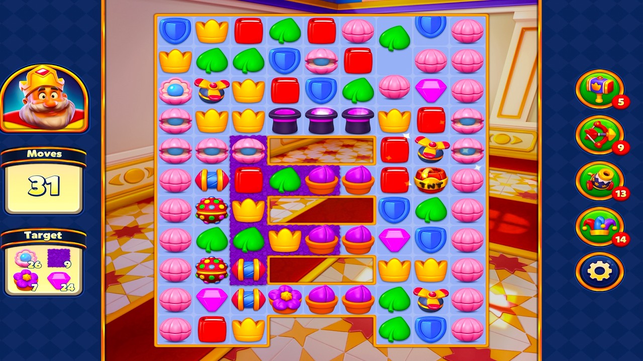 Royal Match: уровни 335–343 (геймплей на Android)