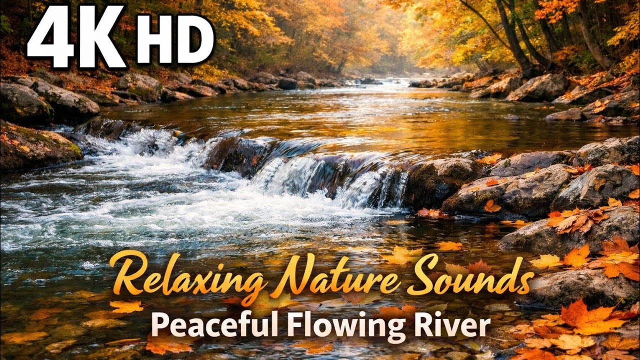 Autumn River Ambience | Calm Flowing Water for Deep Relaxation