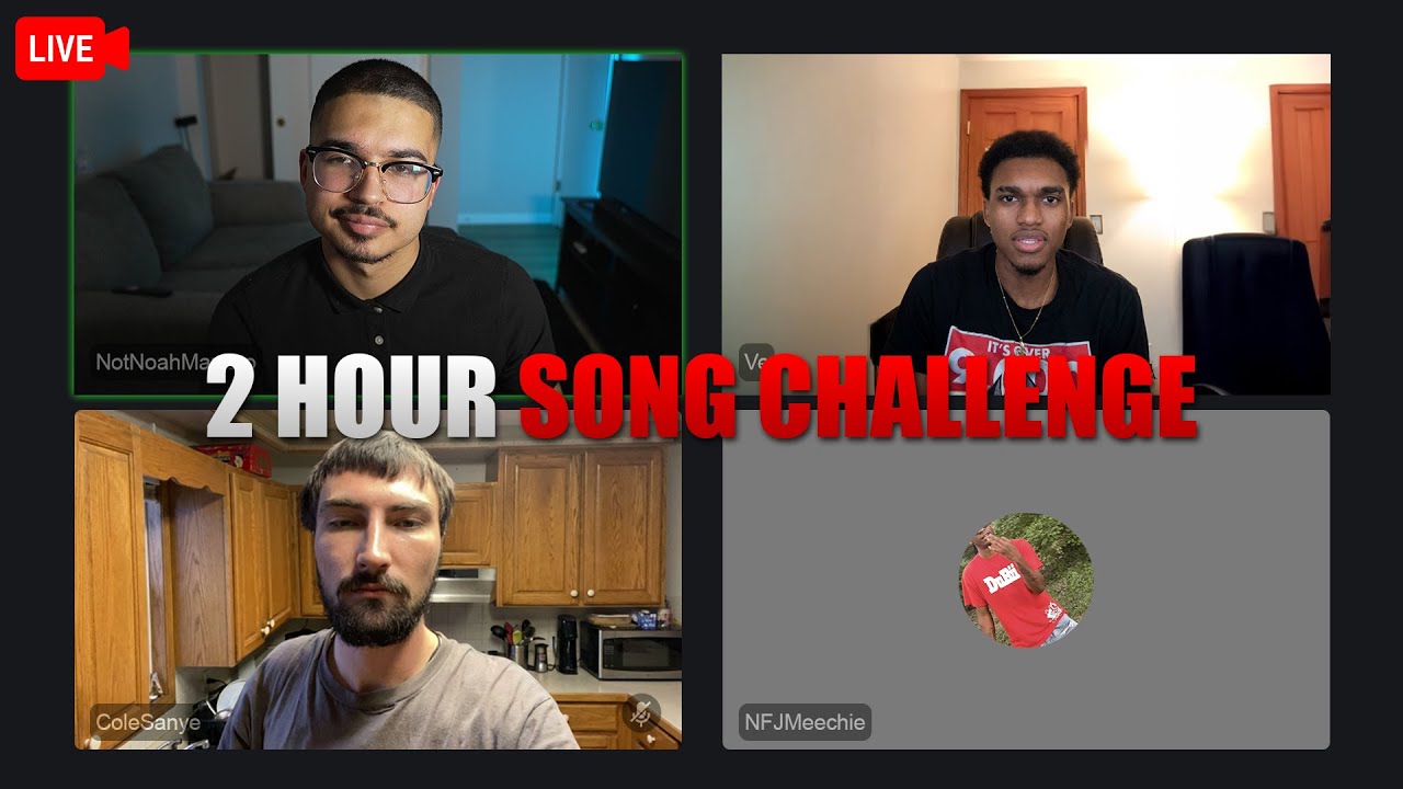 🔴LIVE! 2-Hour Song Challenge Vol. 3 ft. Cole Sanye, Ve, & NFJ Meechie (4 Artists vs. The Clock)