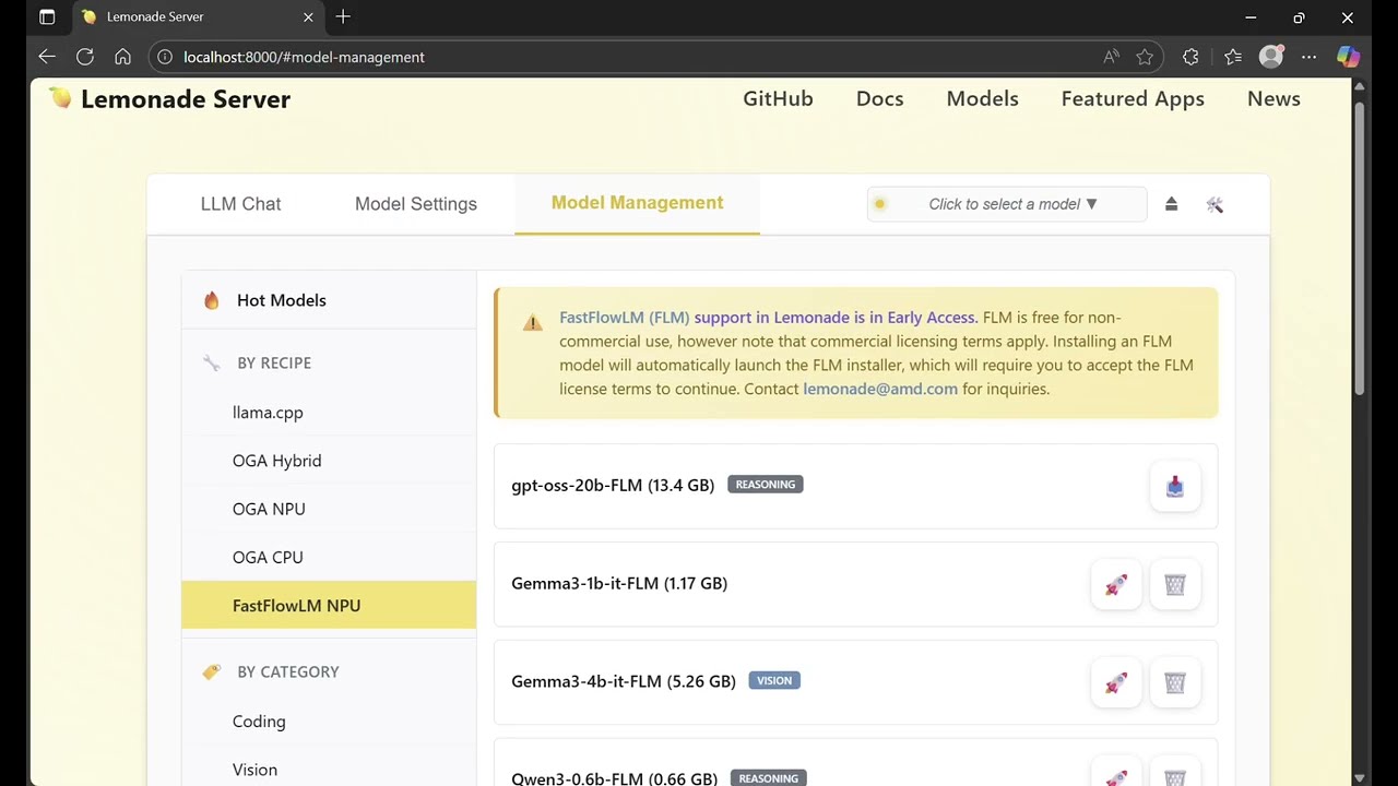 Add and Run an FLM NPU Model (Qwen3-VL) to Lemonade Server