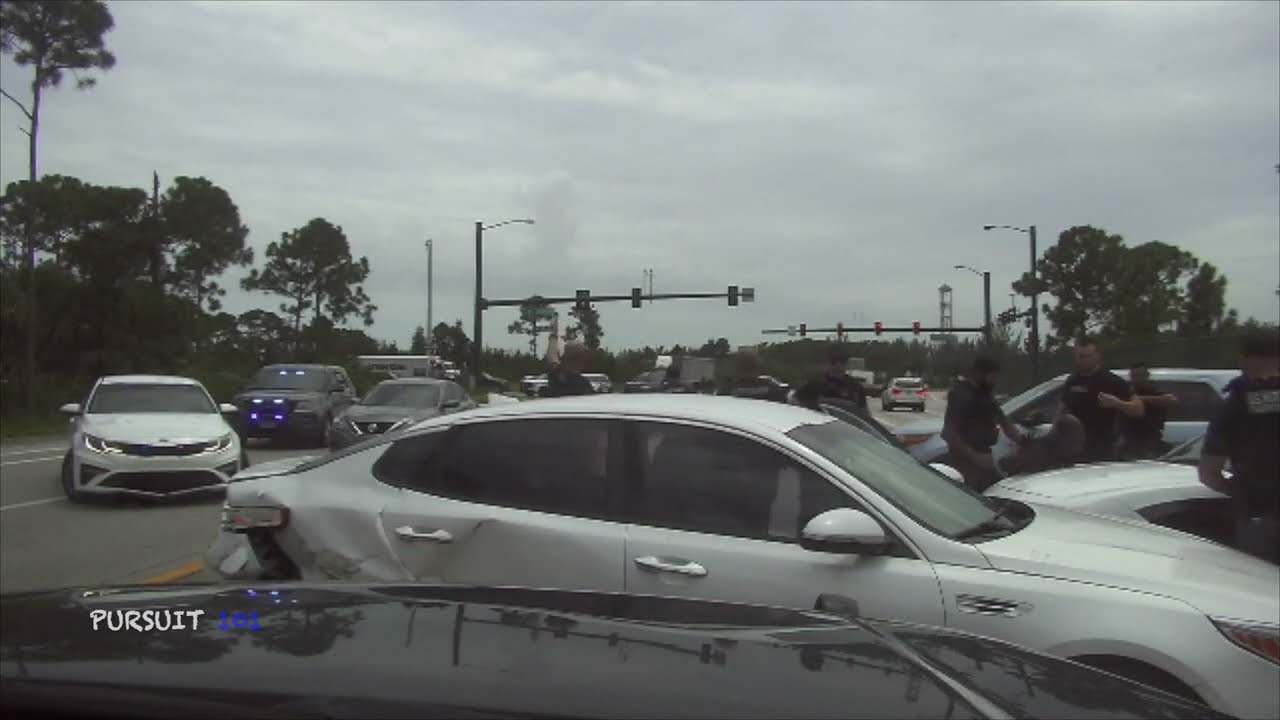 ADRENALINE-FUELED FHP POLICE CHASE OF ARMED CARJACKING SUSPECT ENDS WITH EPIC PIT MANEUVER.