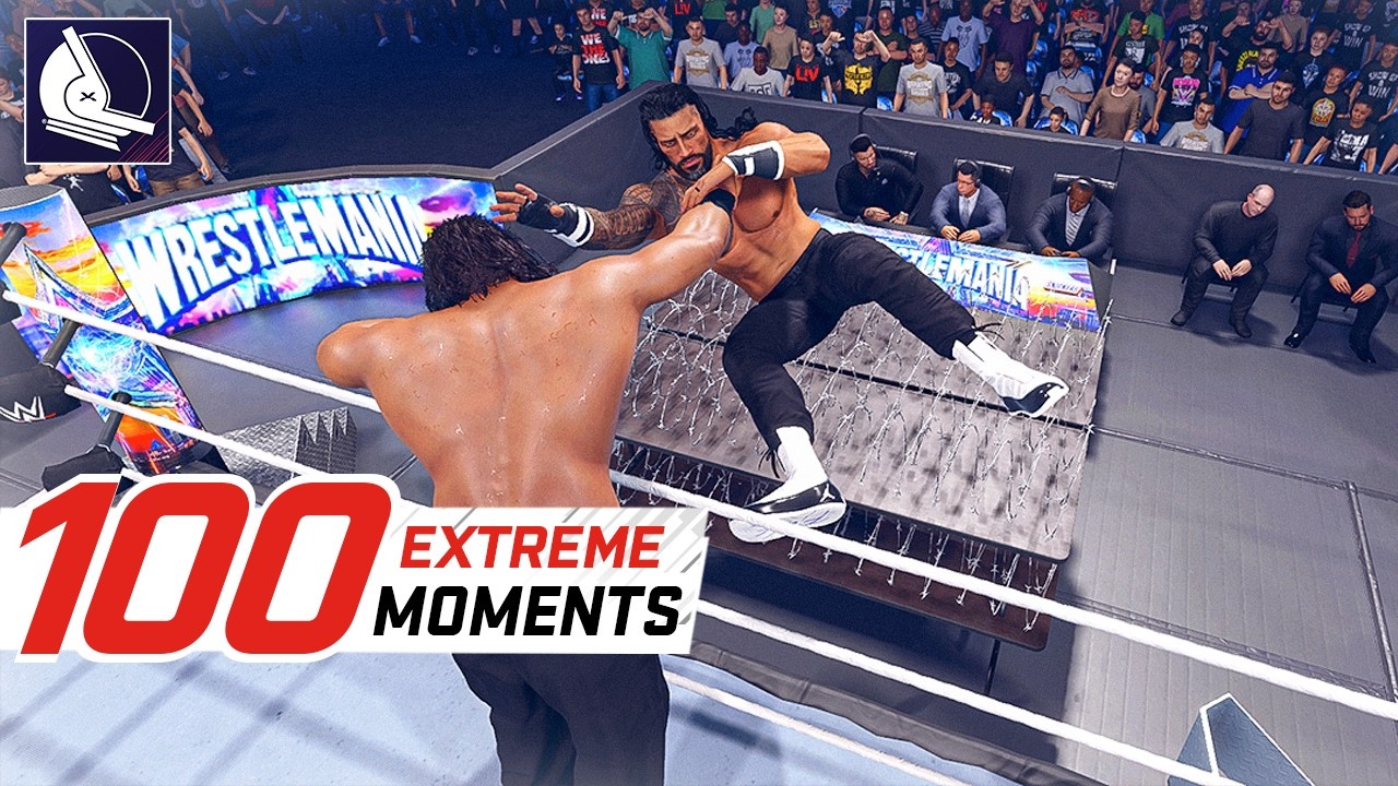 100 лучших экстремальных моментов WWE 2K25